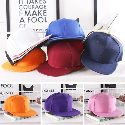 Casquette hip-hop unie pour homme, casquette snapback, casquettes de baseball pour femme, casquettes à visière plate ajustable, visières unies, pour garçons et filles, danse de rue