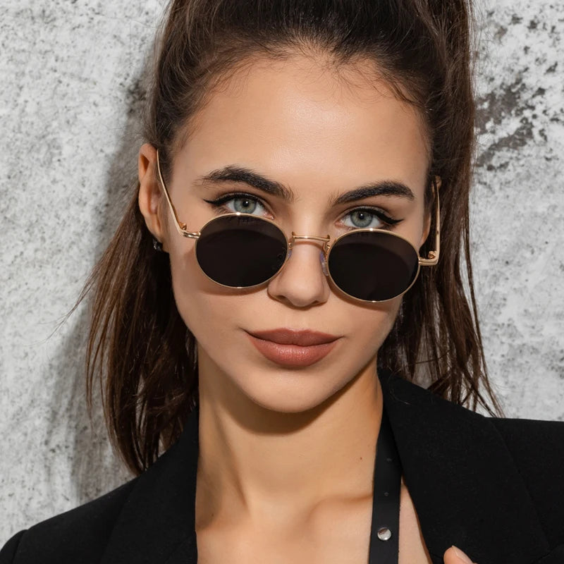 Módní kulaté vintage sluneční brýle pro ženy a muže, sluneční brýle s přechodem barev pro ženy, retro brýle ze slitiny, Gafas De Sol, sluneční brýle