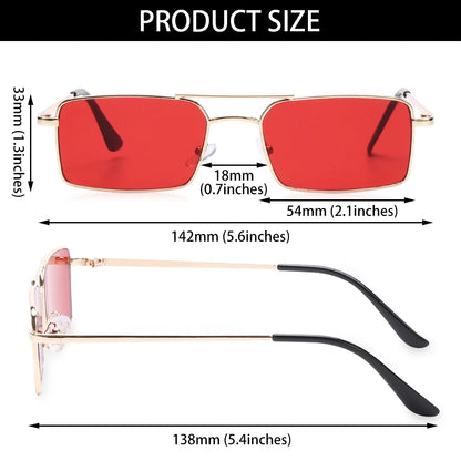 1PC Trendy Fashion Rimless Small Rectangle Sunglasses Women Men 2023 Shades Alloy Metal Glasses Traveling Style UV400 Eyewear