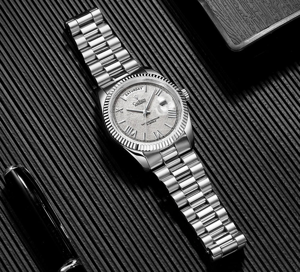 NEW 2025 CADISEN Men's Mechanical Watches Luxury Meteorite Dial Automatic Watch For Men Week 100M Japan MIYOTA 8285 Clock Man