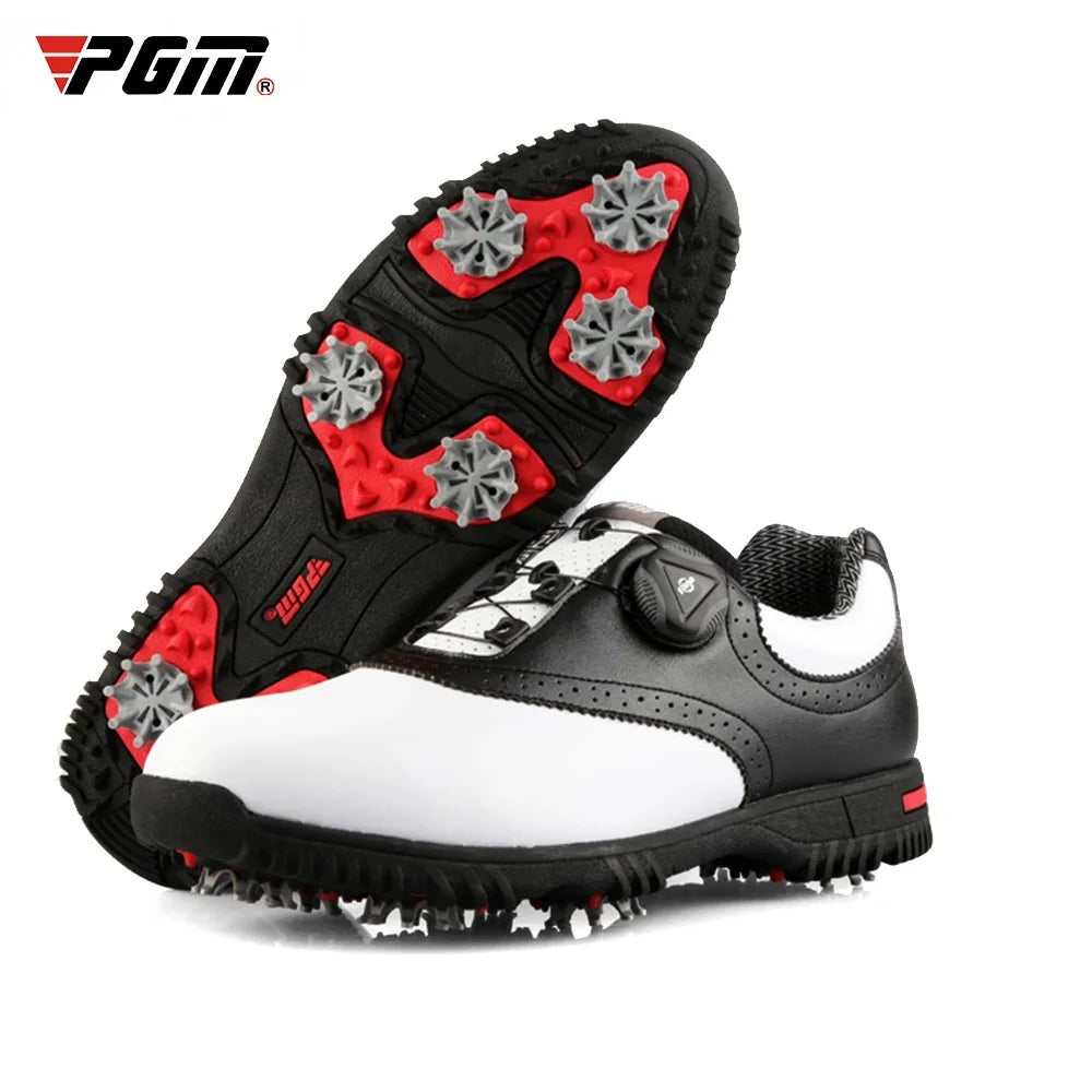 Chaussures de golf pour homme PGM : chaussures de sport imperméables, boucles rotatives, baskets antidérapantes, baskets de golf multifonctionnelles