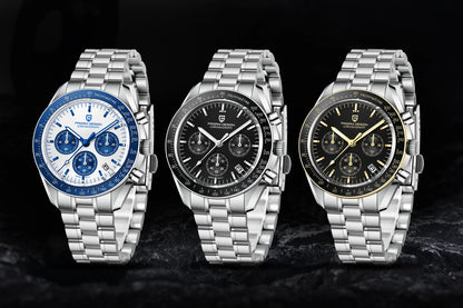 PAGANI DESIGN Planetary Series Saturn Light Tan  Quartz Watch Men Speed Chronograph AR Sapphire crystal Wristwatch Men 2026 New