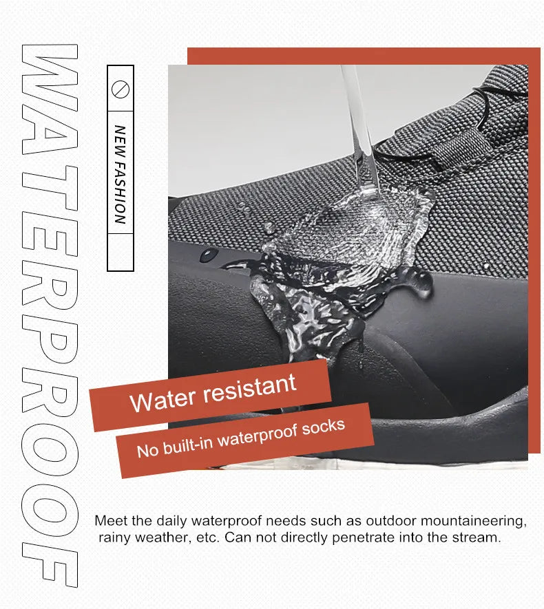 Chaussures de randonnée imperméables HUMTTO, bottes de trekking de montagne, baskets de camping noires pour hommes, chaussures de sécurité, d'escalade, de sport et tactiques pour hommes
