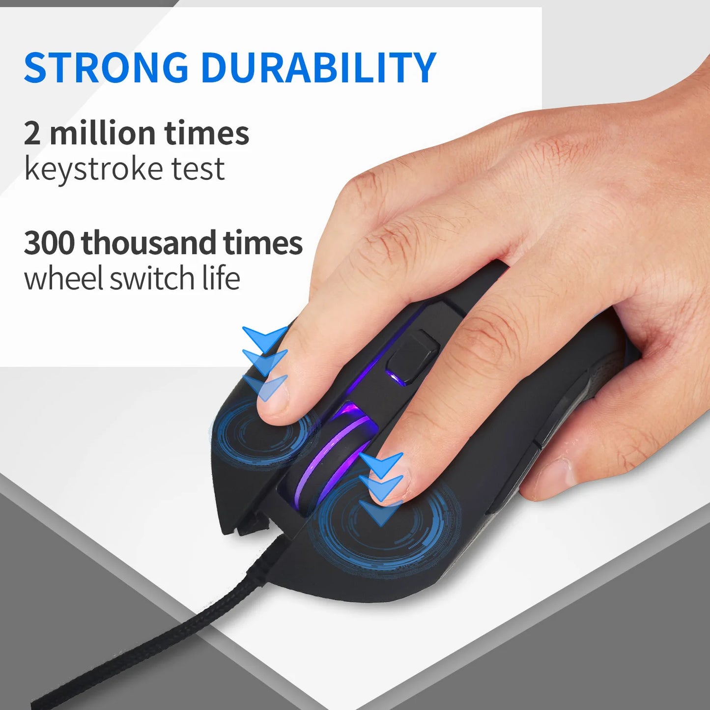 Színes, világító USB-C némítógombos egér Type-C notebookhoz – gamer egér
