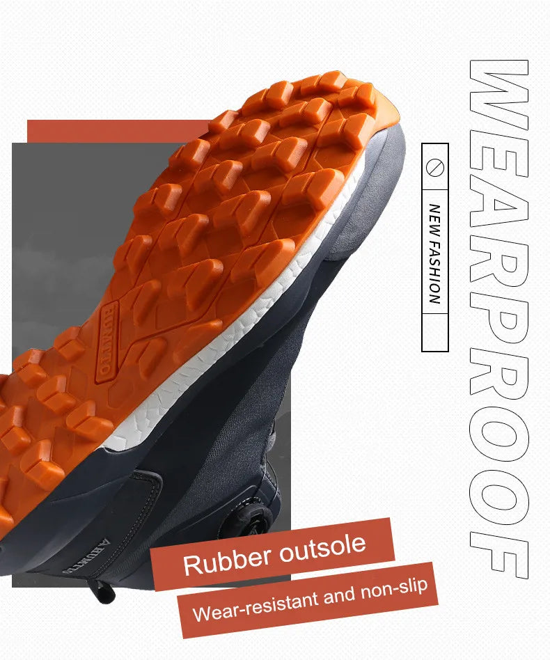 Chaussures de randonnée imperméables HUMTTO, bottes de trekking de montagne, baskets de camping noires pour hommes, chaussures de sécurité, d'escalade, de sport et tactiques pour hommes