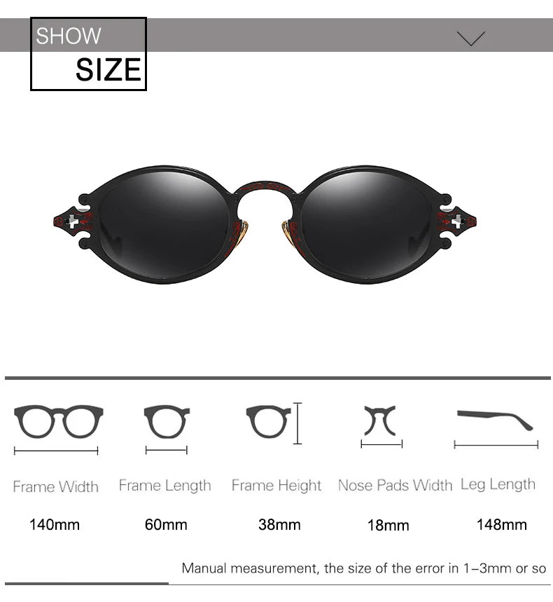 sluneční brýle pro muže ve stylu Cateye, street shoot, retro, steampunk, gotické, oválné, s kovovou obrubou a vyřezávaným vzorem, Gafas sol mujer