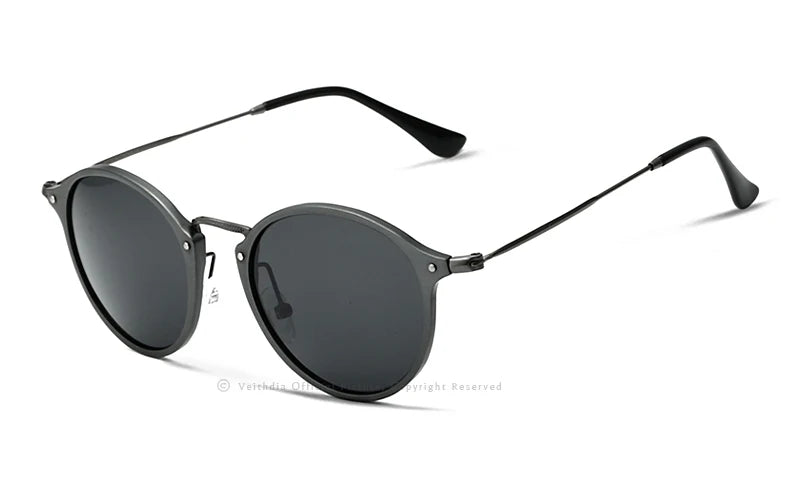 VEITHDIA Pánské sluneční brýle Módní kulaté unisexové sluneční brýle s polarizovaným zrcadlovým povrchem Sportovní brýle pro řidiče Pánské a dámské brýle 6358