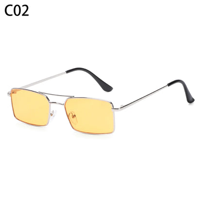 1PC Trendy Fashion Rimless Small Rectangle Sunglasses Women Men 2023 Shades Alloy Metal Glasses Traveling Style UV400 Eyewear