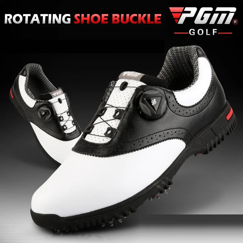 Chaussures de golf pour homme PGM : chaussures de sport imperméables, boucles rotatives, baskets antidérapantes, baskets de golf multifonctionnelles