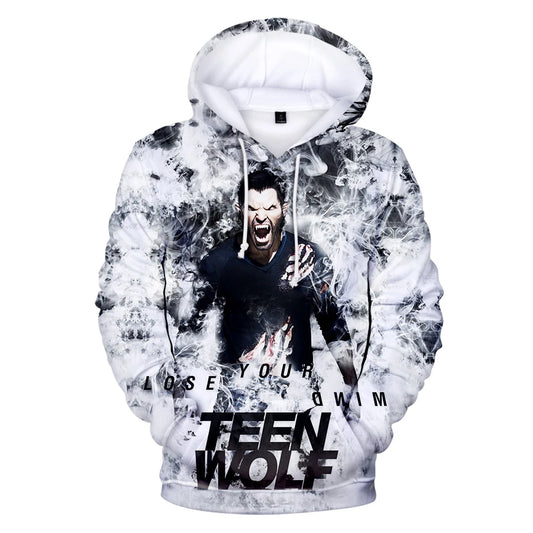 Sweatshirts com capuz 3D Teen Wolf, nova série TV, homem, mulher e criança, moda Harajuku de outono, streetwear, pullover hip-hop