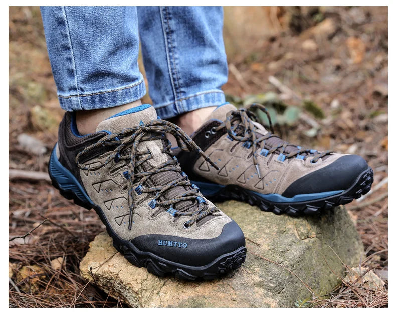HUMTTO Trekking Shoes for Women Winter Hiking Shoes Women's Waterproof New Luxury Designer Climbing Leather Casual Woman Sneakers