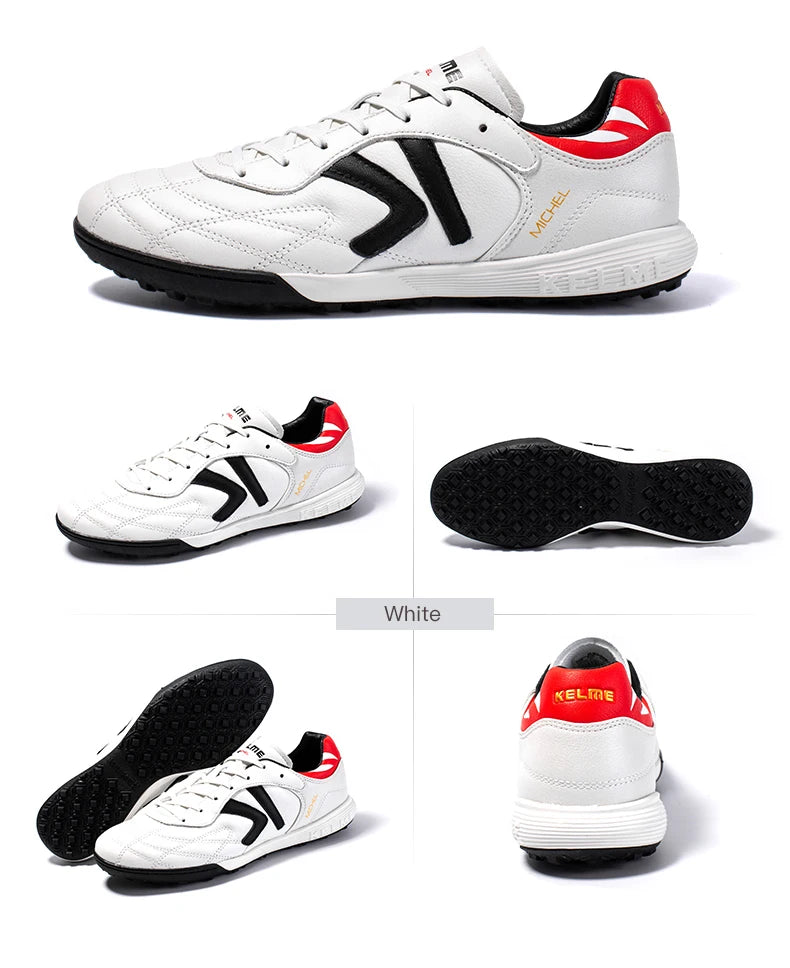 Chaussures de football KELME TF - Crampons en cuir de veau - Chaussures de futsal professionnelles - Baskets d'entraînement de football originales ZX80011017