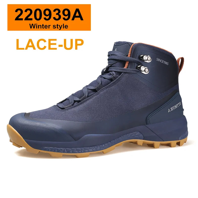 Chaussures de randonnée imperméables HUMTTO, bottes de trekking de montagne, baskets de camping noires pour hommes, chaussures de sécurité, d'escalade, de sport et tactiques pour hommes
