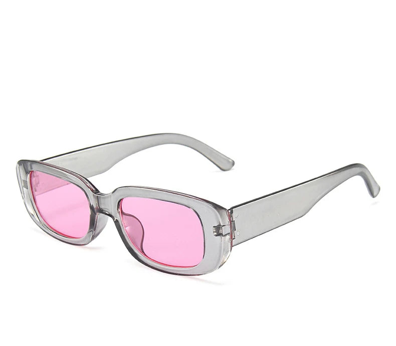 Lunettes de soleil rectangulaires blanches classiques pour femme, petites lunettes de soleil carrées rétro de marque, lunettes de soleil pour femme