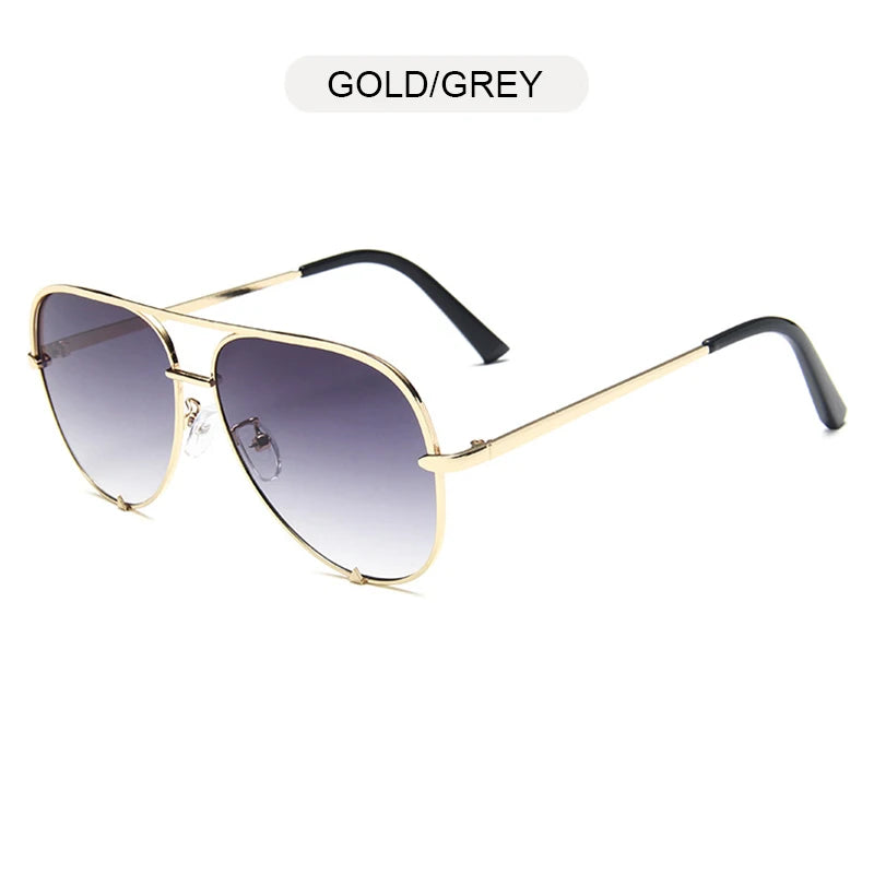 Classic Metal Aviation Sunglasses Women Fashion Alloy Pilot Sun Glasses Men Gradient Black Driving Shades Ladies UV400