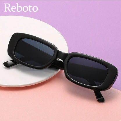 Lunettes de soleil rectangulaires blanches classiques pour femme, petites lunettes de soleil carrées rétro de marque, lunettes de soleil pour femme
