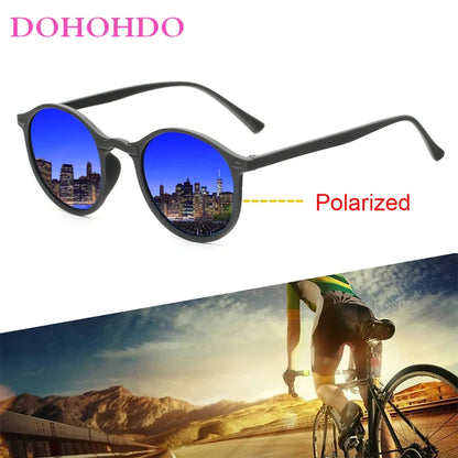 DOHOHDO Nové dámské polarizované kulaté sluneční brýle, retro vintage, UV400, řidičské, steampunkové, pánské, malé sluneční brýle, Gafas Ciclismo