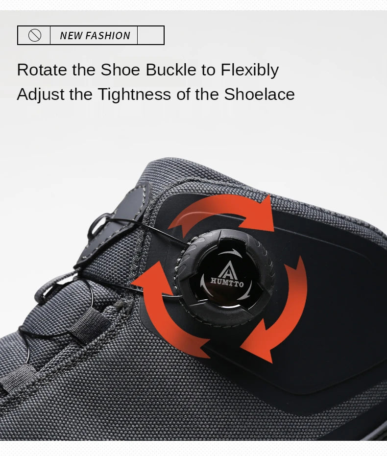 Chaussures de randonnée imperméables HUMTTO, bottes de trekking de montagne, baskets de camping noires pour hommes, chaussures de sécurité, d'escalade, de sport et tactiques pour hommes