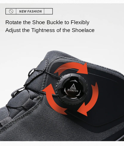 Chaussures de randonnée imperméables HUMTTO, bottes de trekking de montagne, baskets de camping noires pour hommes, chaussures de sécurité, d'escalade, de sport et tactiques pour hommes