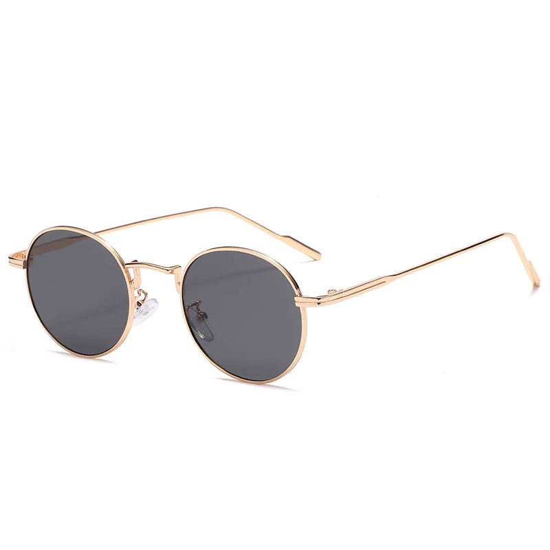 Módní kulaté vintage sluneční brýle pro ženy a muže, sluneční brýle s přechodem barev pro ženy, retro brýle ze slitiny, Gafas De Sol, sluneční brýle