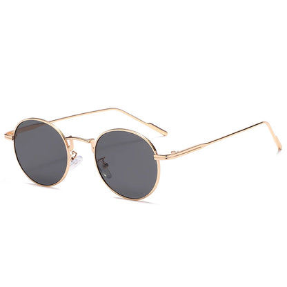 Módní kulaté vintage sluneční brýle pro ženy a muže, sluneční brýle s přechodem barev pro ženy, retro brýle ze slitiny, Gafas De Sol, sluneční brýle