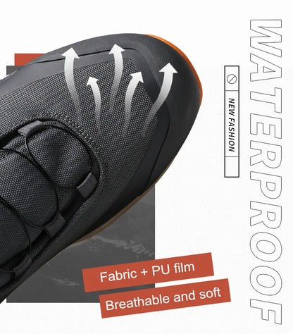 Chaussures de randonnée imperméables HUMTTO, bottes de trekking de montagne, baskets de camping noires pour hommes, chaussures de sécurité, d'escalade, de sport et tactiques pour hommes