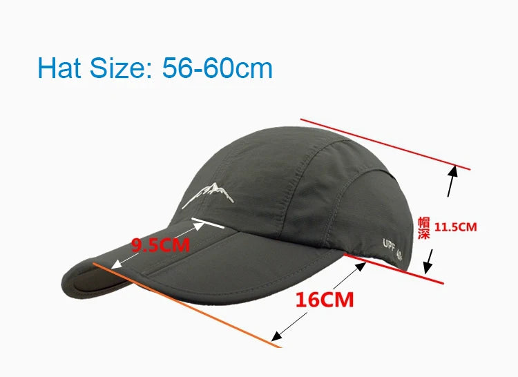 Wiosna-lato, sport na świeżym powietrzu, czapka baseballowa, czapka szybkoschnąca, czapka unisex, wodoodporna, oddychająca, składana czapka rowerowa, ochrona przed słońcem