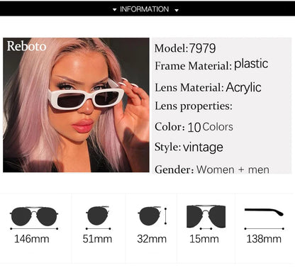 Lunettes de soleil rectangulaires blanches classiques pour femme, petites lunettes de soleil carrées rétro de marque, lunettes de soleil pour femme