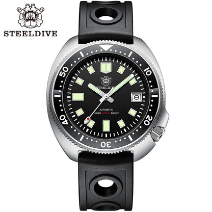 SD1970 STEELDIVE Brand 44MM Sapphire Glass with Transparent AR Coating Cermaic Bezel NH35 Movement Automatic Dive Watch Turtle