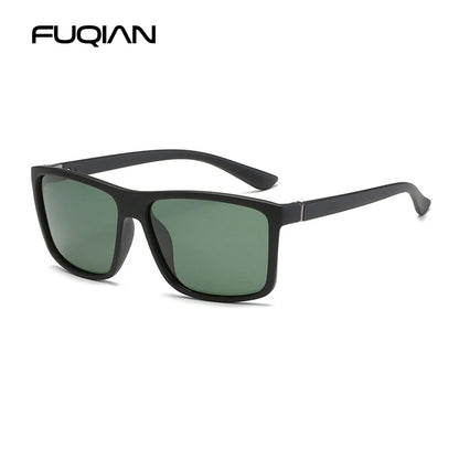 Lunettes de soleil polarisées classiques noires carrées pour homme, tendance, verres miroirs bleus, unisexes, vintage, anti-éblouissantes, pour la conduite, UV400