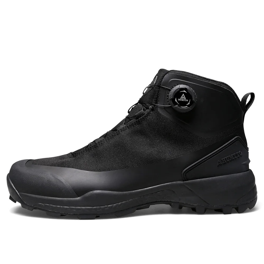 Chaussures de randonnée imperméables HUMTTO, bottes de trekking de montagne, baskets de camping noires pour hommes, chaussures de sécurité, d'escalade, de sport et tactiques pour hommes