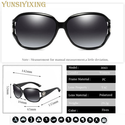 YUNSIYIXING Polarized Women's Sunglasses Butterfly Sunglasses For Women Classic Brand Designer Eyewear Fashion 2023 UV400