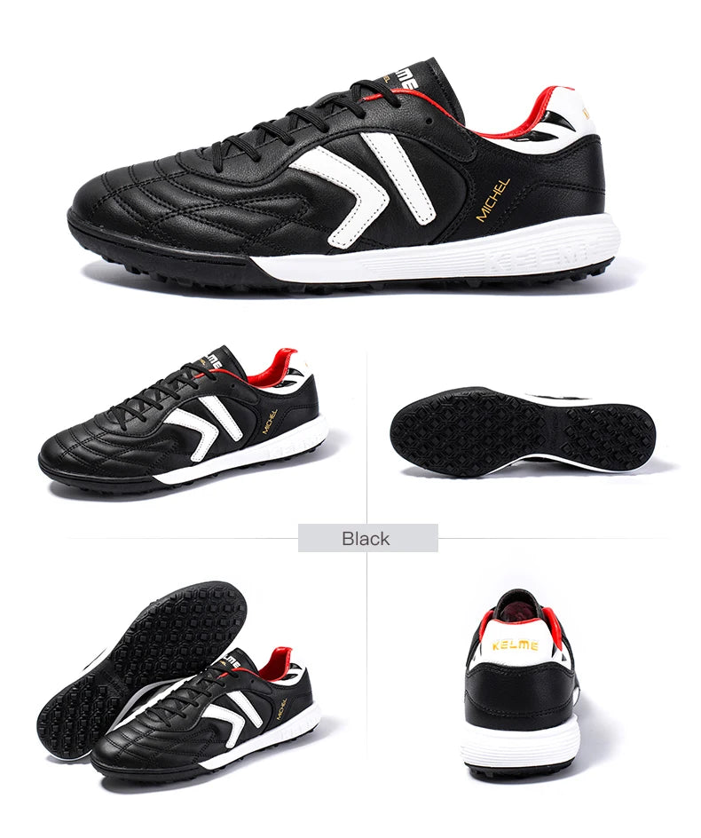 Chaussures de football KELME TF - Crampons en cuir de veau - Chaussures de futsal professionnelles - Baskets d'entraînement de football originales ZX80011017