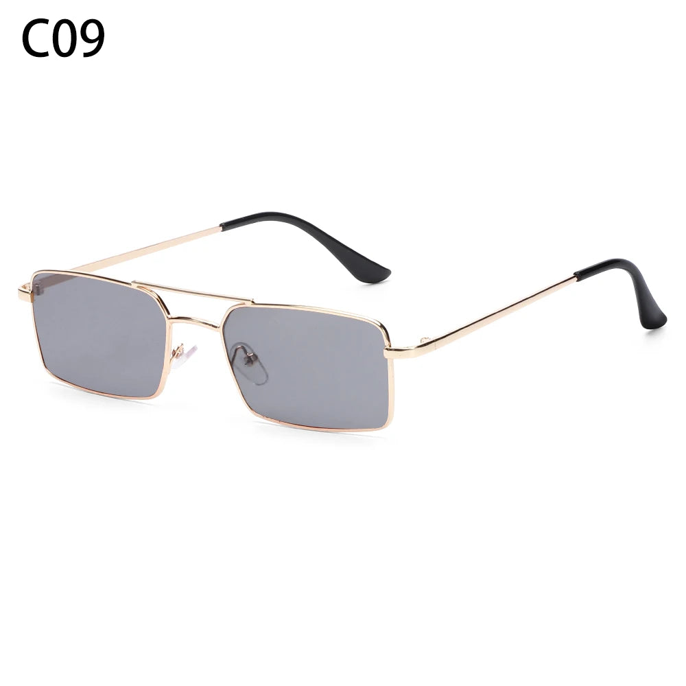 1PC Trendy Fashion Rimless Small Rectangle Sunglasses Women Men 2023 Shades Alloy Metal Glasses Traveling Style UV400 Eyewear