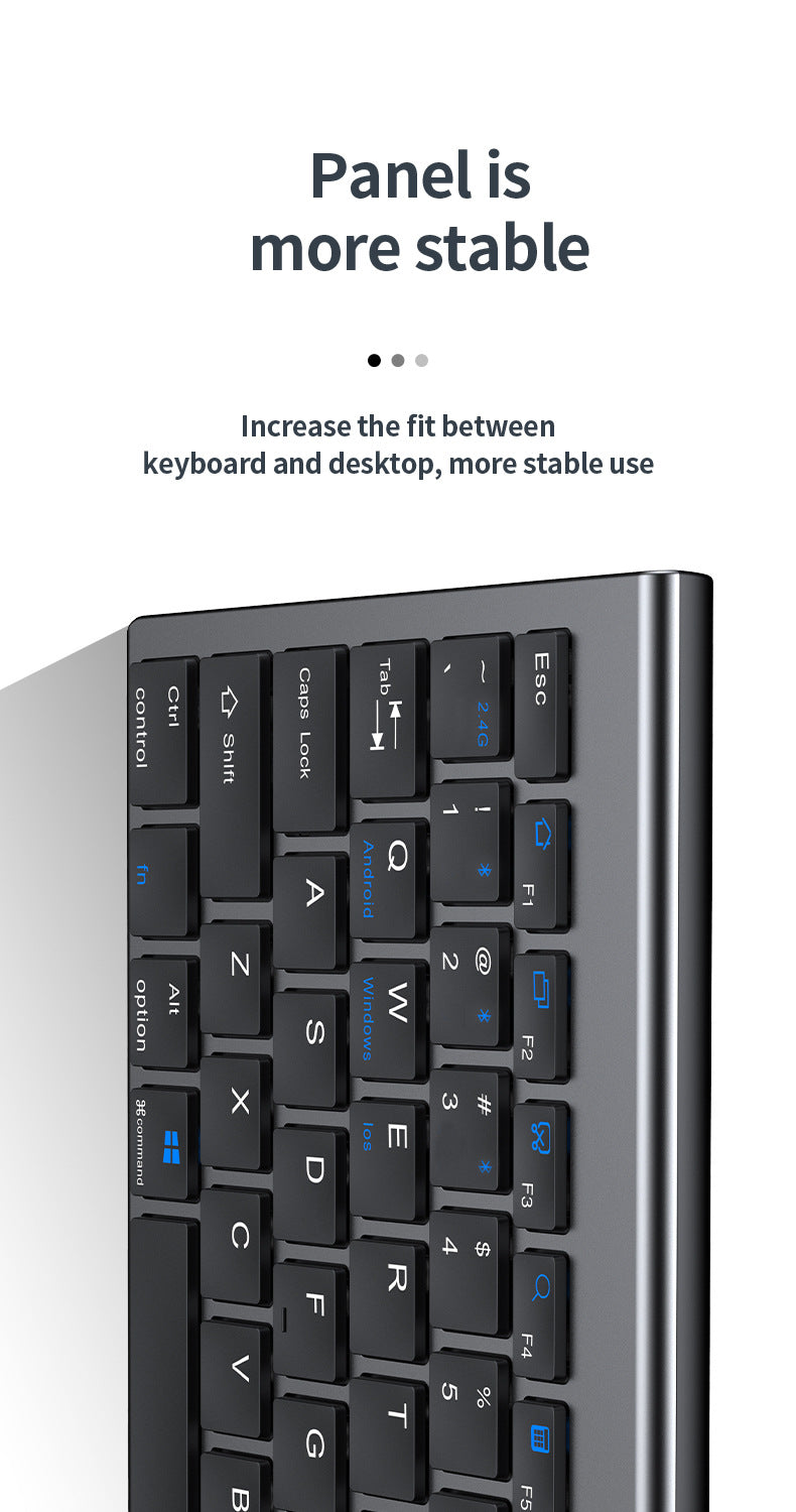 Teclado inalámbrico Bluetooth 5.0&3.0&2.4G FN+1/2/3 de doble modo, 350mAh, ultrafino, para portátil, PC, TV, iPad, Macbook y Android