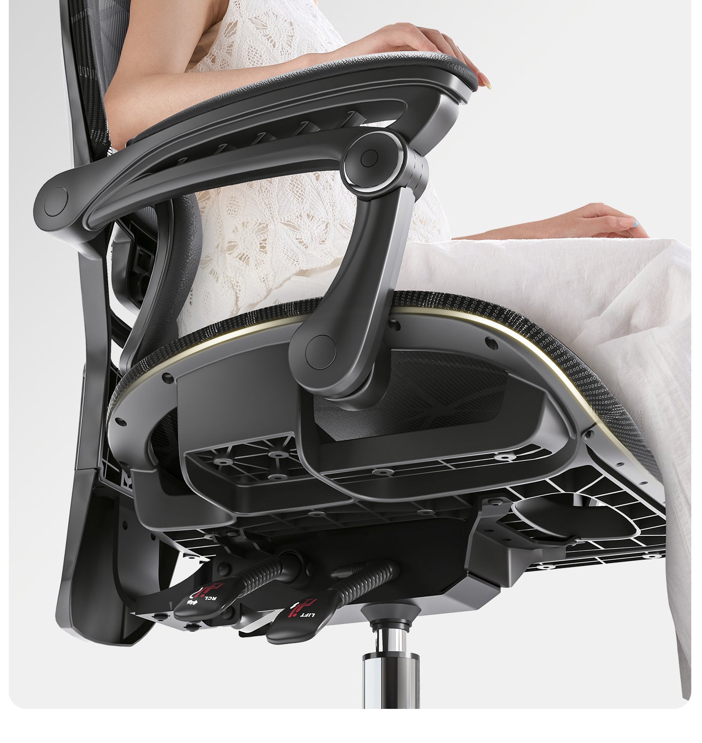 UVR Gaming Computer Chair Ergonomic Office Chair with Reclining Backrest, Adjustable Height, Comfortable Mesh Executive Swivel Chair for Home & Work