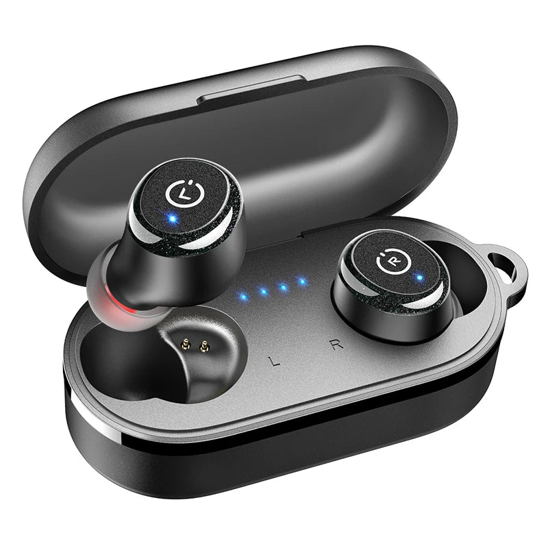 TOZO T10 Bluetooth 5.3 Earphones, Wireless Headphones, AI Enhanced Calling With Deep Bass, IPX8 Waterproof Earbuds, 45H Play