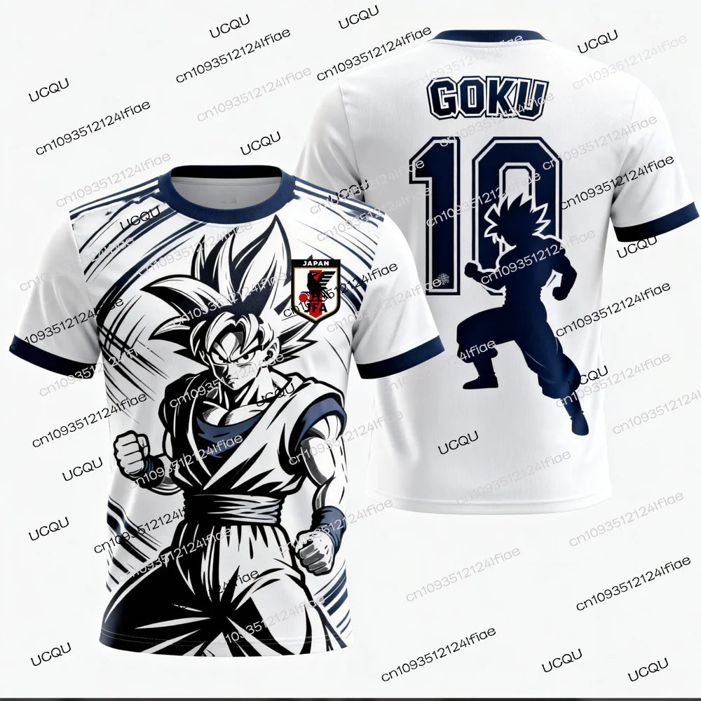 2026 Summer New Adult Men's Dragon Ball Goku 3D Printed Football Jersey T-Shirt Kids Anime T-Shirt Special Football Jersey NO.10