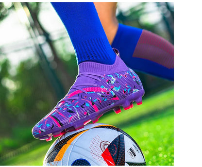 Ghete de fotbal profesionale pentru bărbați, din plasă respirabilă, crampoane antiderapante, sneakers rapizi la modă pentru gazon artificial, pantofi de fotbal pentru bărbați