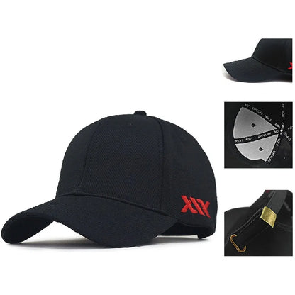 Baseballová čepice Big Head Plus Size, 100 % bavlna, vhodná pro muže i ženy, nastavitelná, čepice typu „dad hat“, nadměrná velikost 58–60 cm, 61–65 cm