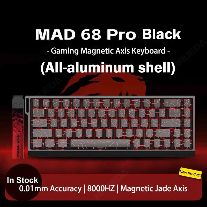 MADLIONS Mad 60he Mad60HE Mad 68HE mechanische Tastatur mit Magnetschaltern, kabelgebunden, Hot-Swap, 8K-Polling-Rate, personalisierte Gaming-Tastatur