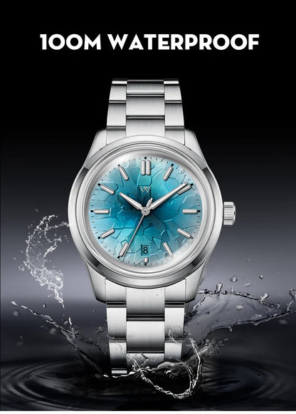 WM Watch Automatic Mechanical Men Watches NH35 Sapphire Glacier Collection 100M Water Resistant Man Welly Merck Watch WM226