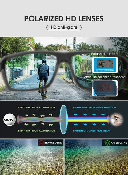 Kapvoe polarizované rybářské sluneční brýle, cyklistické brýle pro muže i ženy, UV400, sportovní brýle, cyklistické brýle, brýle na horská kola (MTB)