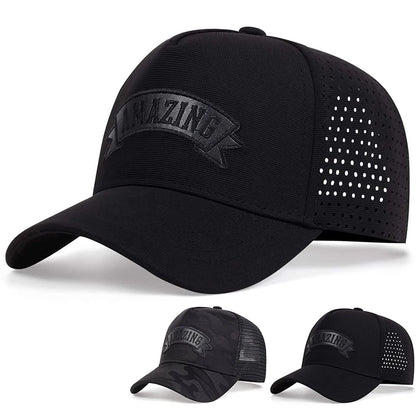 Casquettes de baseball unisexes AMAZING avec lettres brodées – Printemps-été – Plein air – Chapeaux décontractés ajustables – Chapeau anti-UV