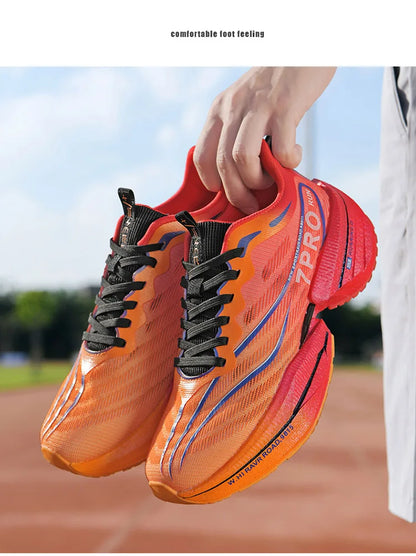 Herr-sneakers med kolplatta, utomhus-sportskor i mesh med mjuk sula, löparskor, lätta, halksäkra, vardagsskor för par, tennisskor