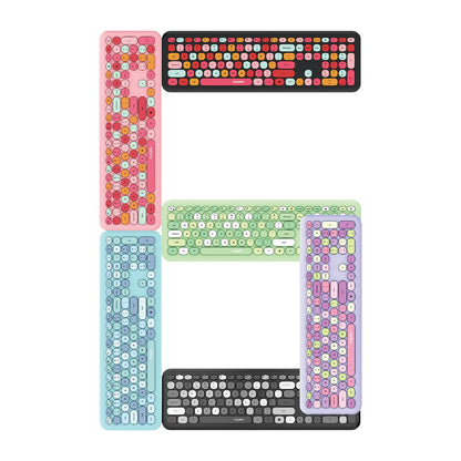 MOFii 1 Set 668 Wireless Keyboard and Mouse Combo, Gradient Keycaps Full Size Keyboard for Girls, 2.4G Plug and Play, US QWERTY