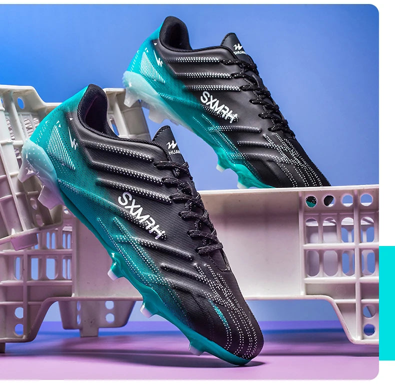 Chaussures de football Double Star Adult Youth AG : crampons antidérapants et résistants pour gazon artificiel et naturel, pour l'entraînement et les matchs, hommes et femmes