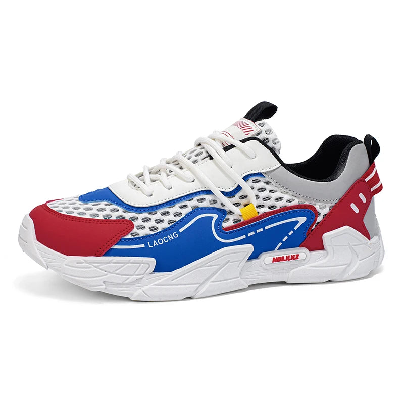 Chaussures de sport pour homme : chaussures de marche estivales en maille, décontractées et tendance, à lacets, neuves, pour les jeunes, idéales pour les trajets quotidiens, confortables et polyvalentes