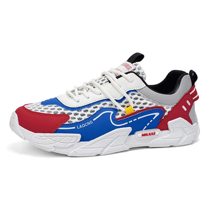 Chaussures de sport pour homme : chaussures de marche estivales en maille, décontractées et tendance, à lacets, neuves, pour les jeunes, idéales pour les trajets quotidiens, confortables et polyvalentes