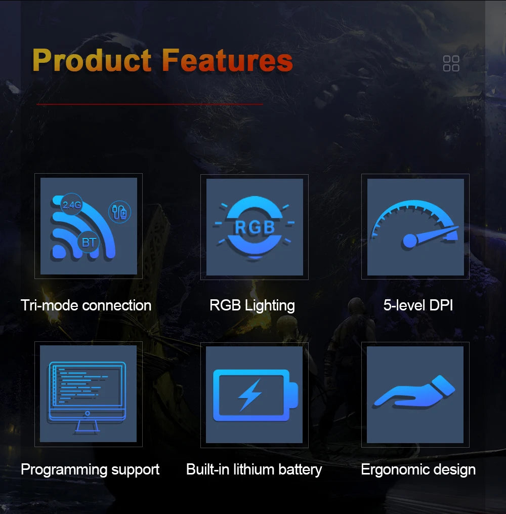 Ratón gaming REDRAGON DEICIDE M816 PRO RGB USB con soporte Bluetooth 2.4G inalámbrico, 26000 DPI, 6 botones para gamers, ratón con cable para ordenador